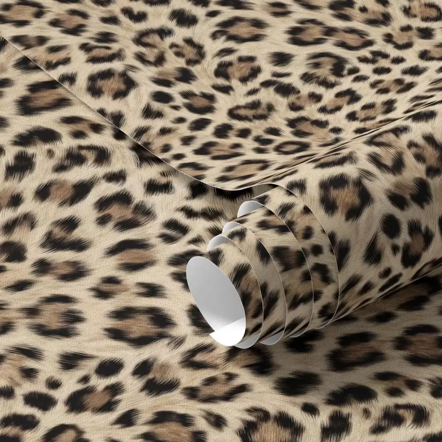 murales de pared Estampado de leopardo con manchas sobre fondo claro a01151