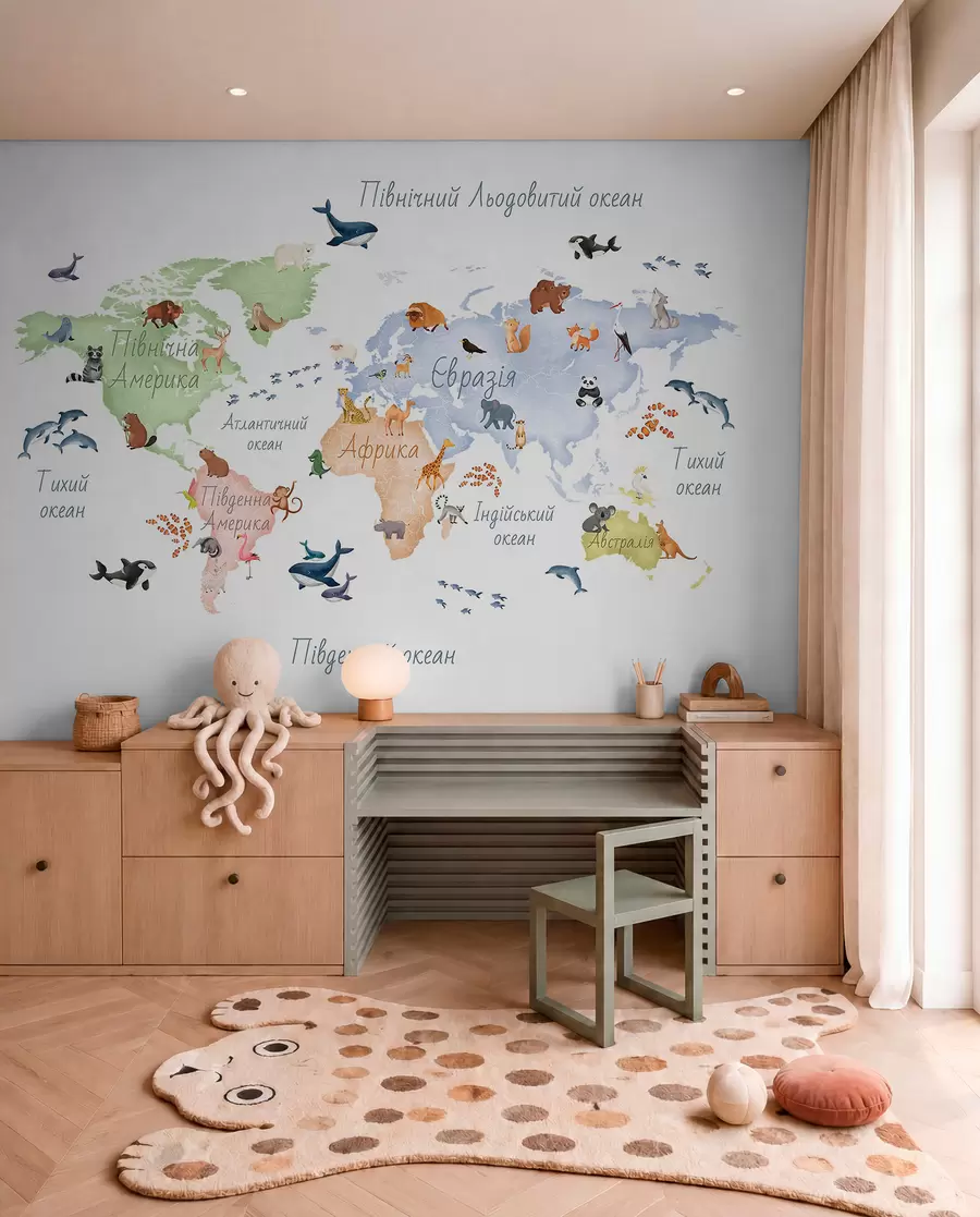 murales de pared Fauna pastel en ucraniano c00012uk
