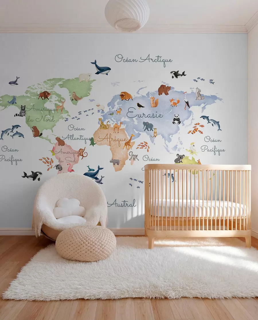 murales de pared Fauna pastel en francés c00012fr