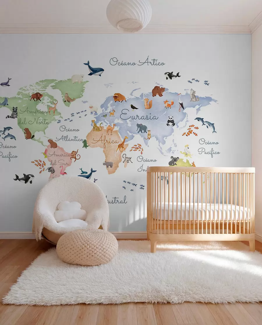 murales de pared Fauna pastel en español c00012es