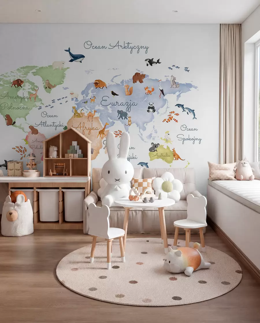 murales de pared Fauna pastel en polaco c00012pl