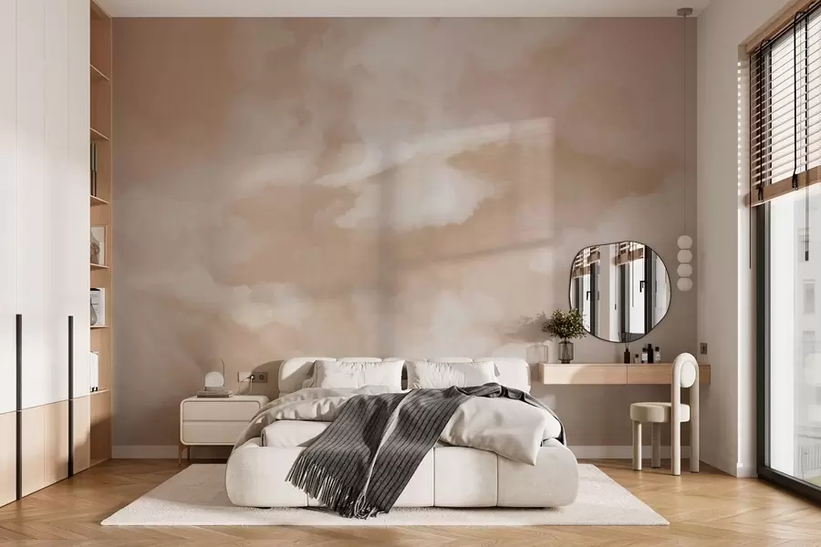 murales de pared Fondo difuminado y suave en tonos beige cálidos w05426