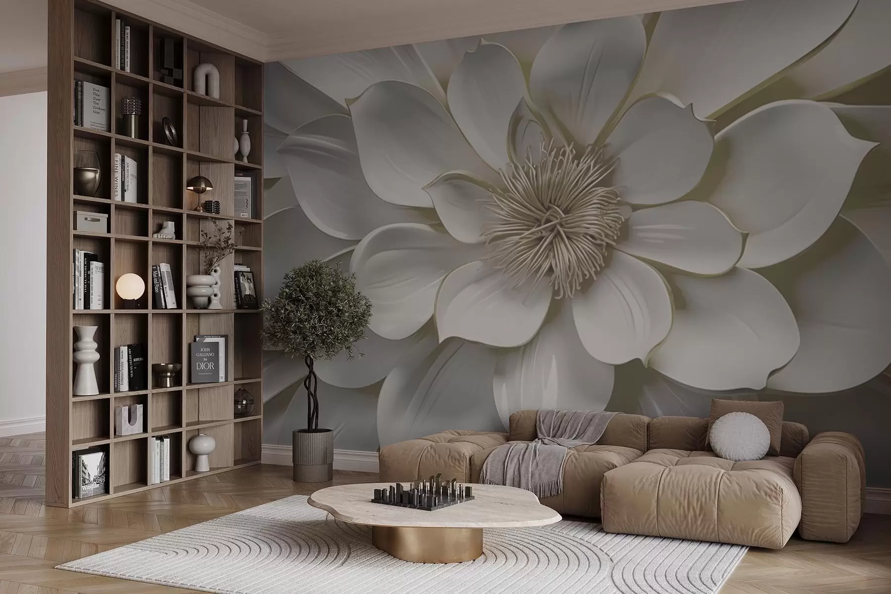 murales de pared Escultura floral w09777