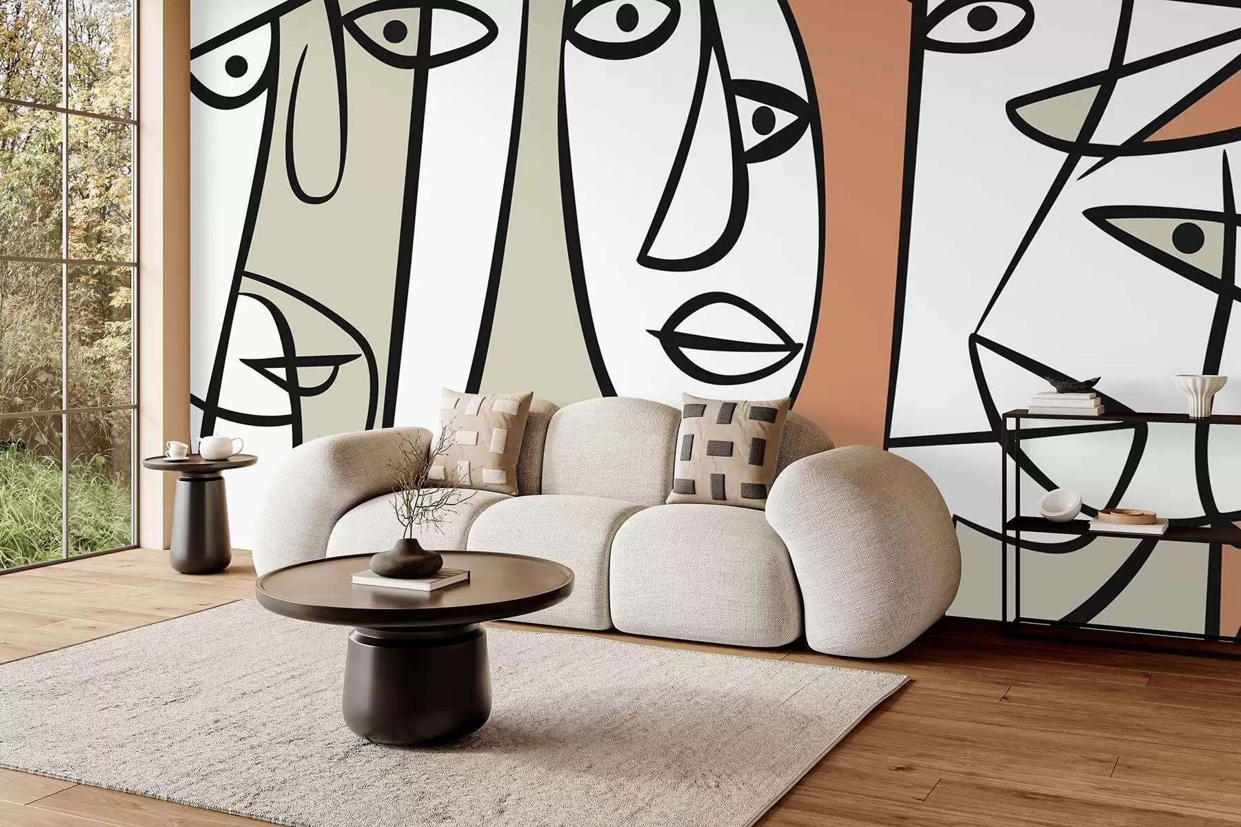 murales de pared Caras abstractas w05504