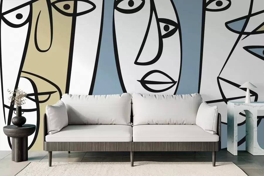 murales de pared Caras abstractas w05504v1