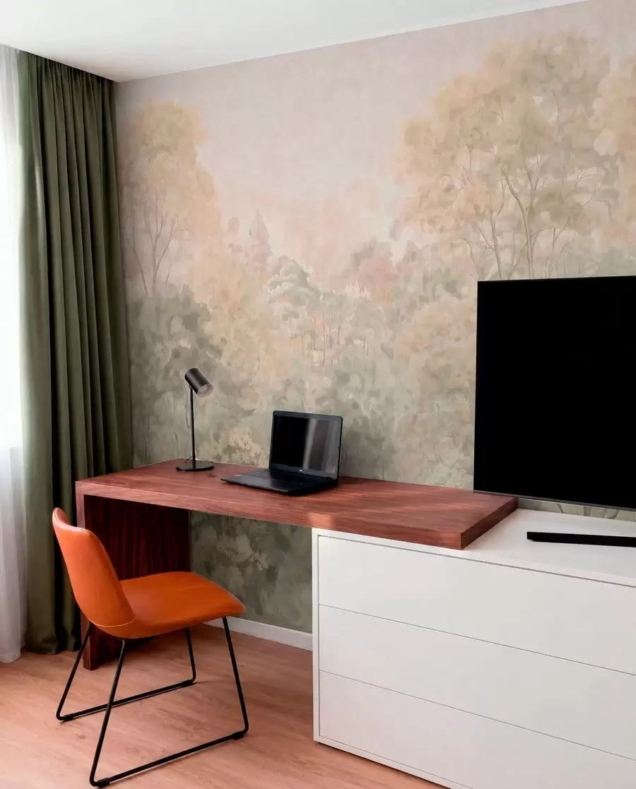 murales de pared Bosque en tonos oliva w05433