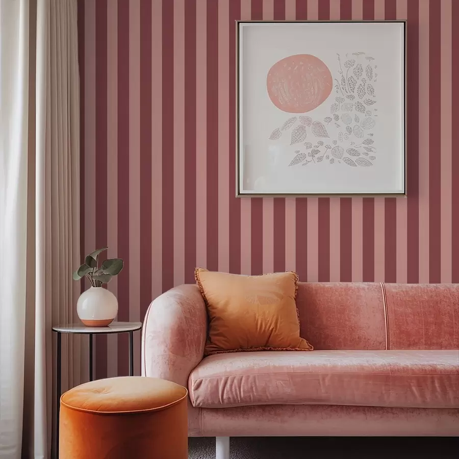 murales de pared Rayas verticales rosas y claras a01179v3