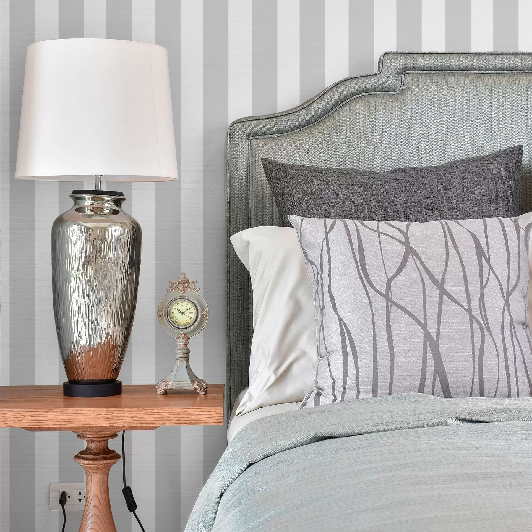 murales de pared Rayas verticales de color gris claro a01179v5