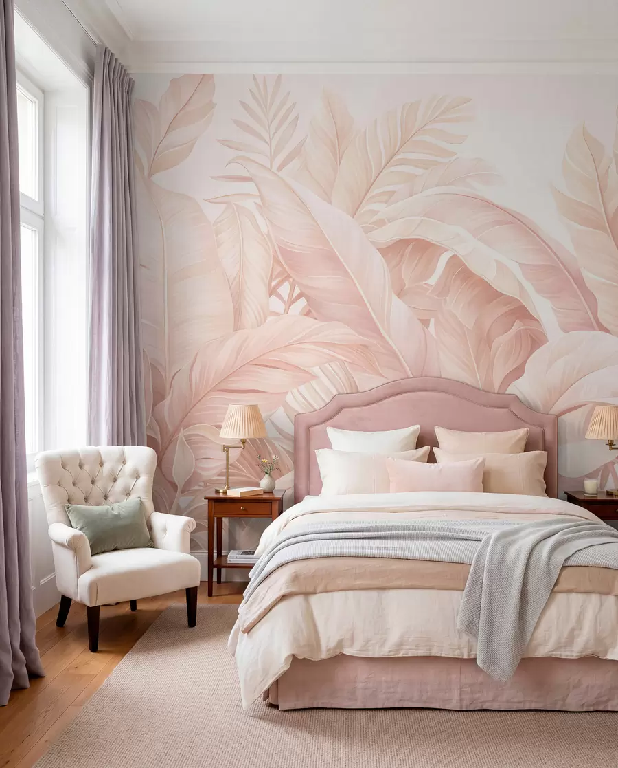 murales de pared Hojas tropicales vintage w05518v2