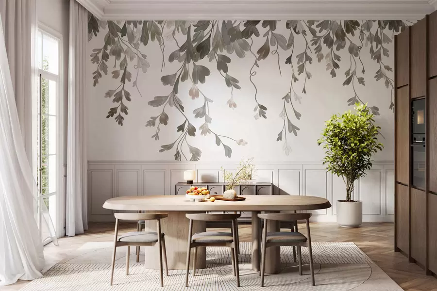 murales de pared Hojas delicadas que cuelgan w05526