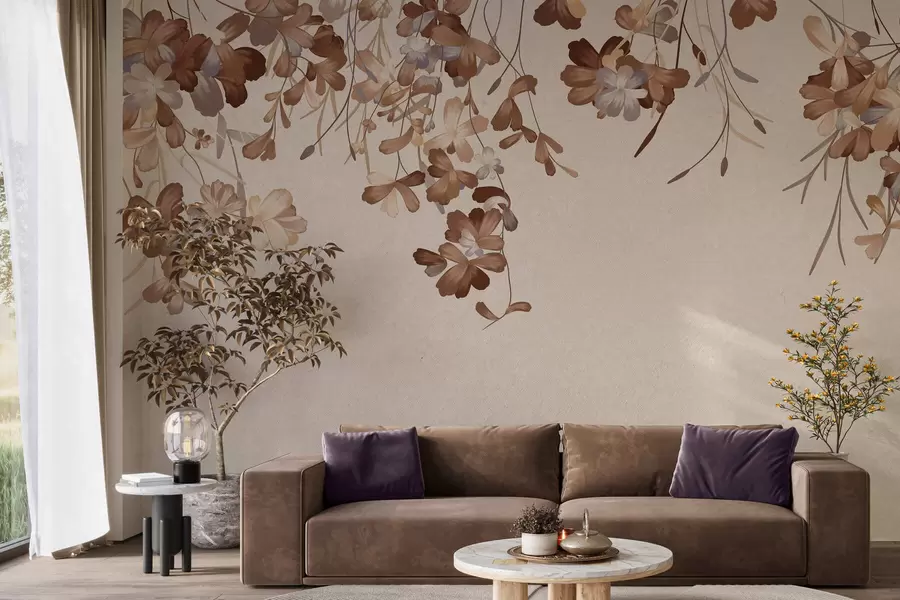 murales de pared Hojas colgadas en la pared w05530