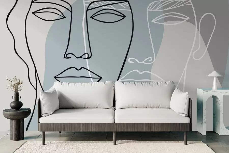 murales de pared Caras abstractas w05550v2