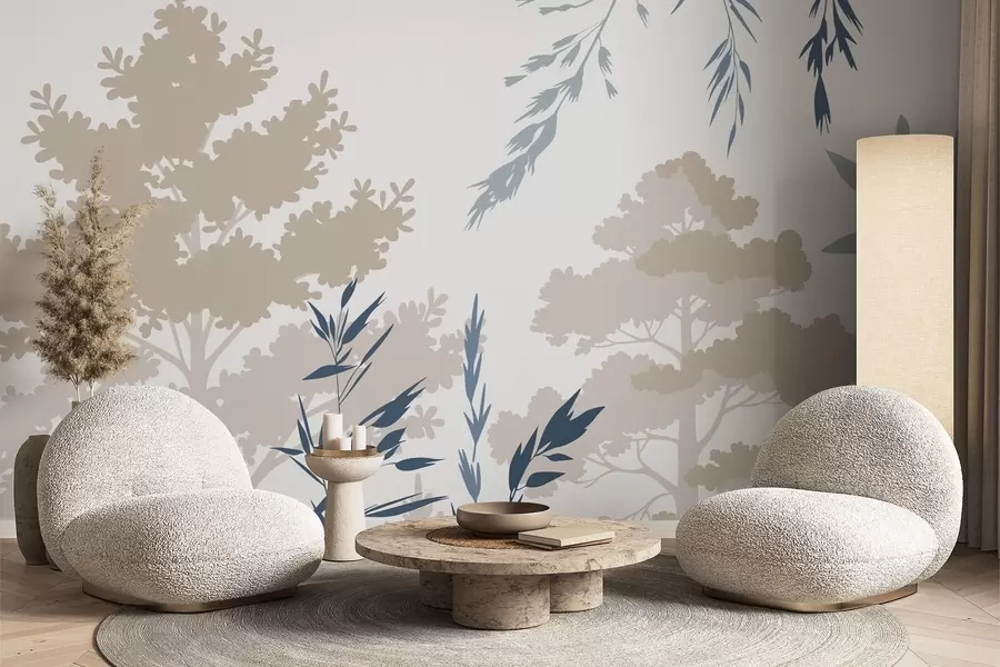 murales de pared Árboles y pastos w05551