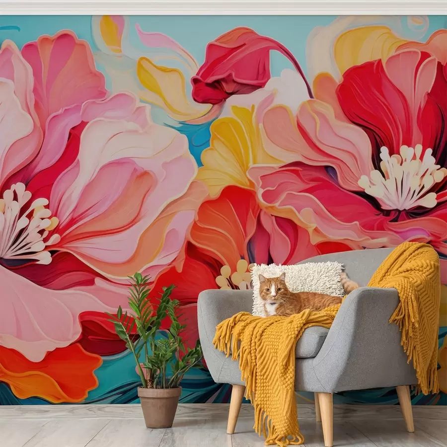 murales de pared Flores de fantasía w05574