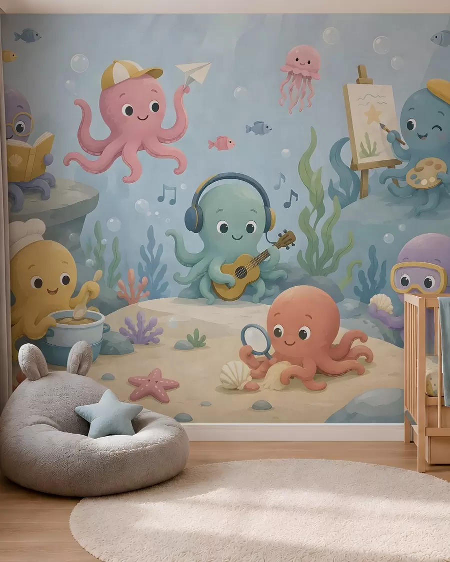murales de pared Club de pulpos creativos w05568