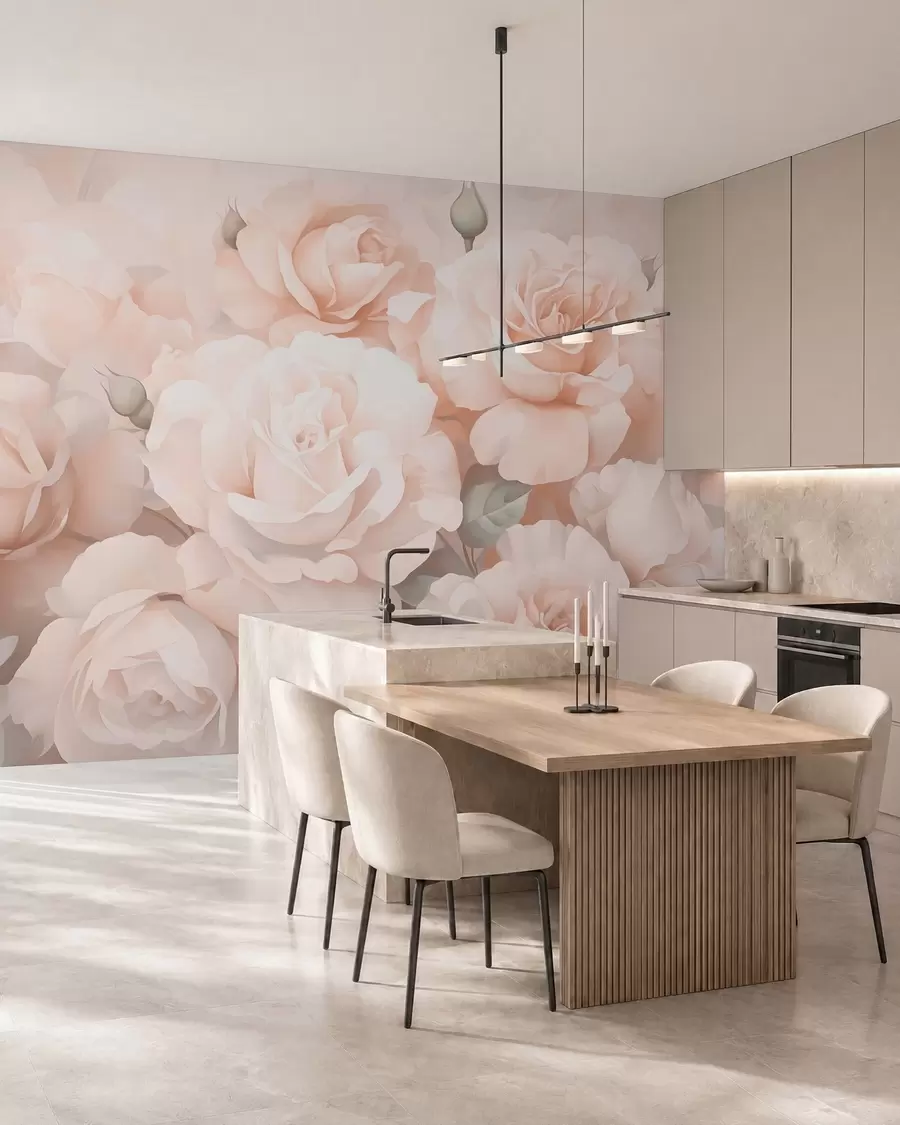 murales de pared rosas abstractas w05553