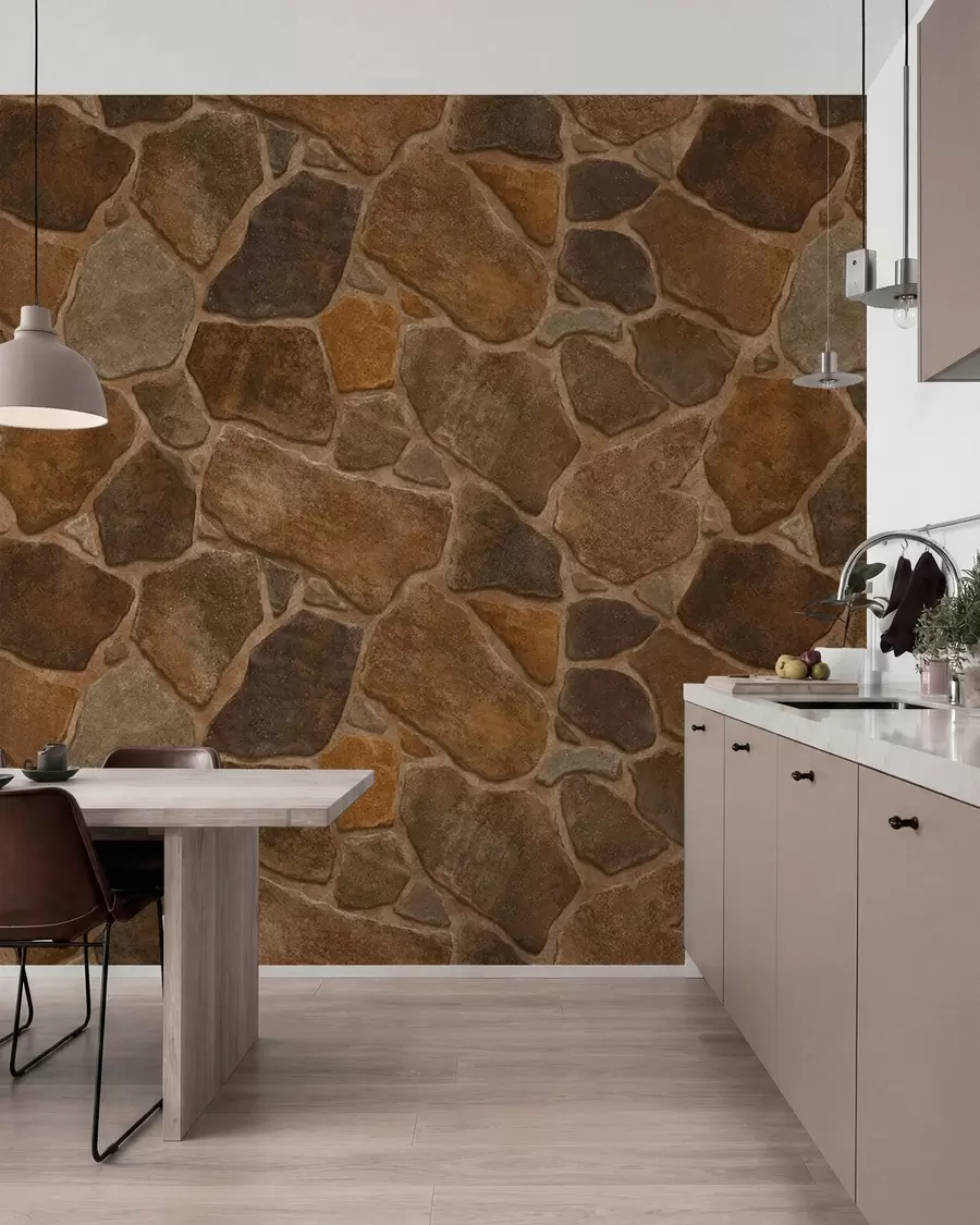 murales de pared Motivo de piedra natural en tonos cálidos w05691
