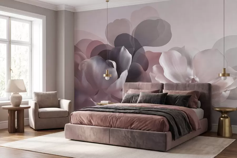 murales de pared Composición floral abstracta de magnolias w09930