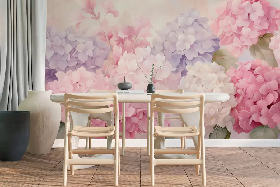 murales de pared Flores de hortensia w05796