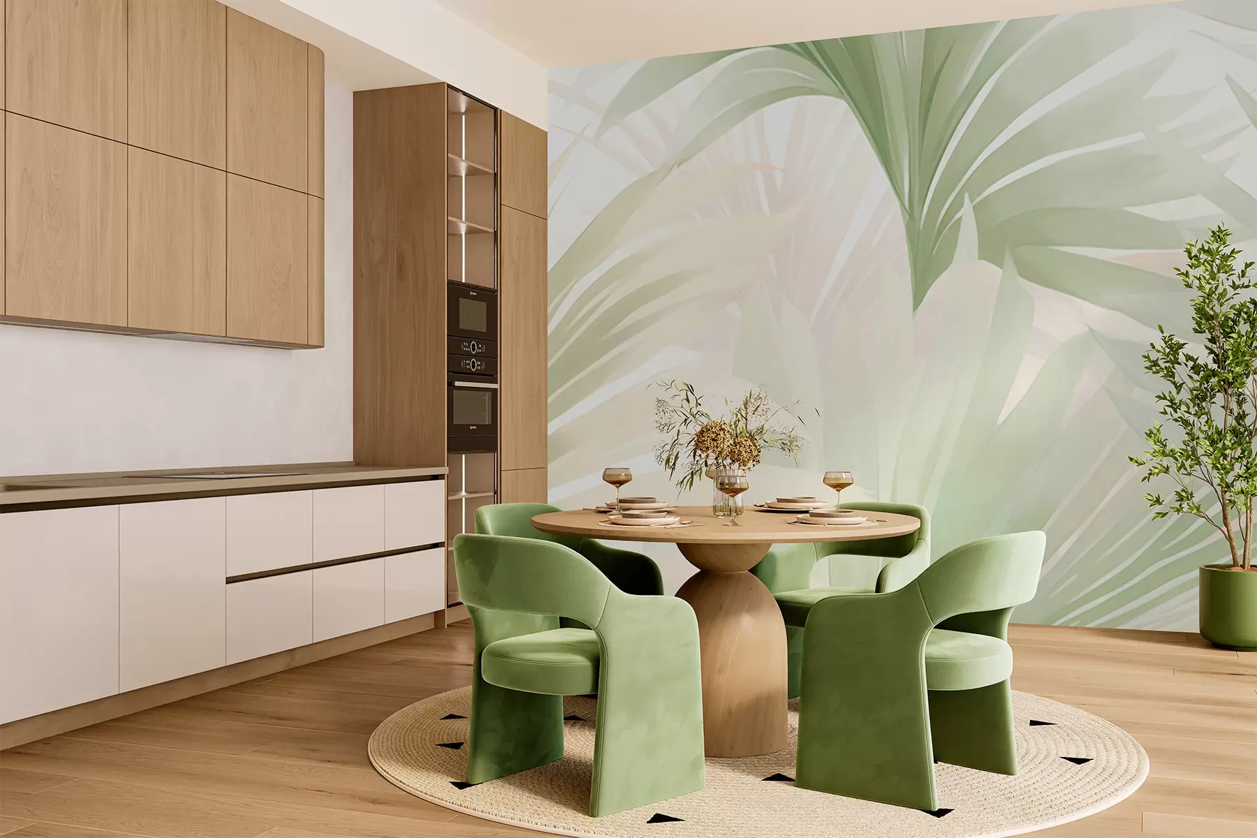 murales de pared Hojas de palma w05801