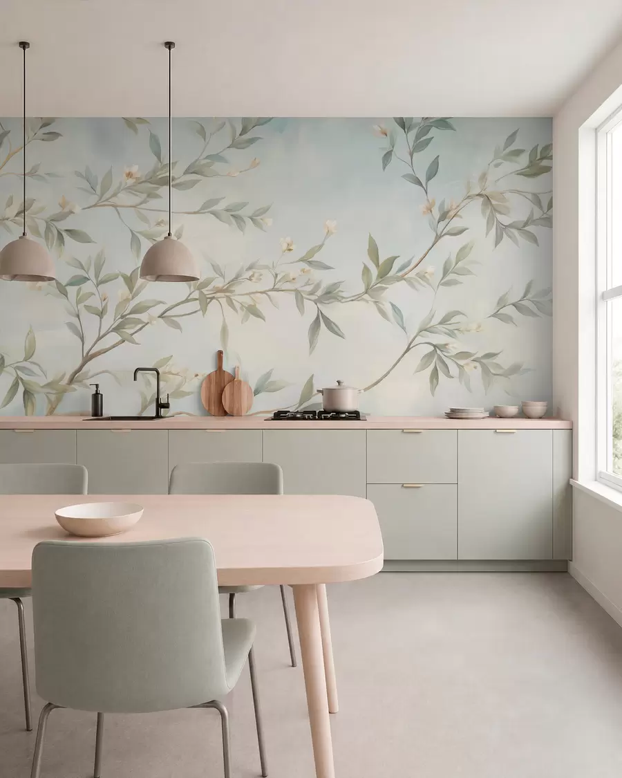 murales de pared Una rama con flores w05677