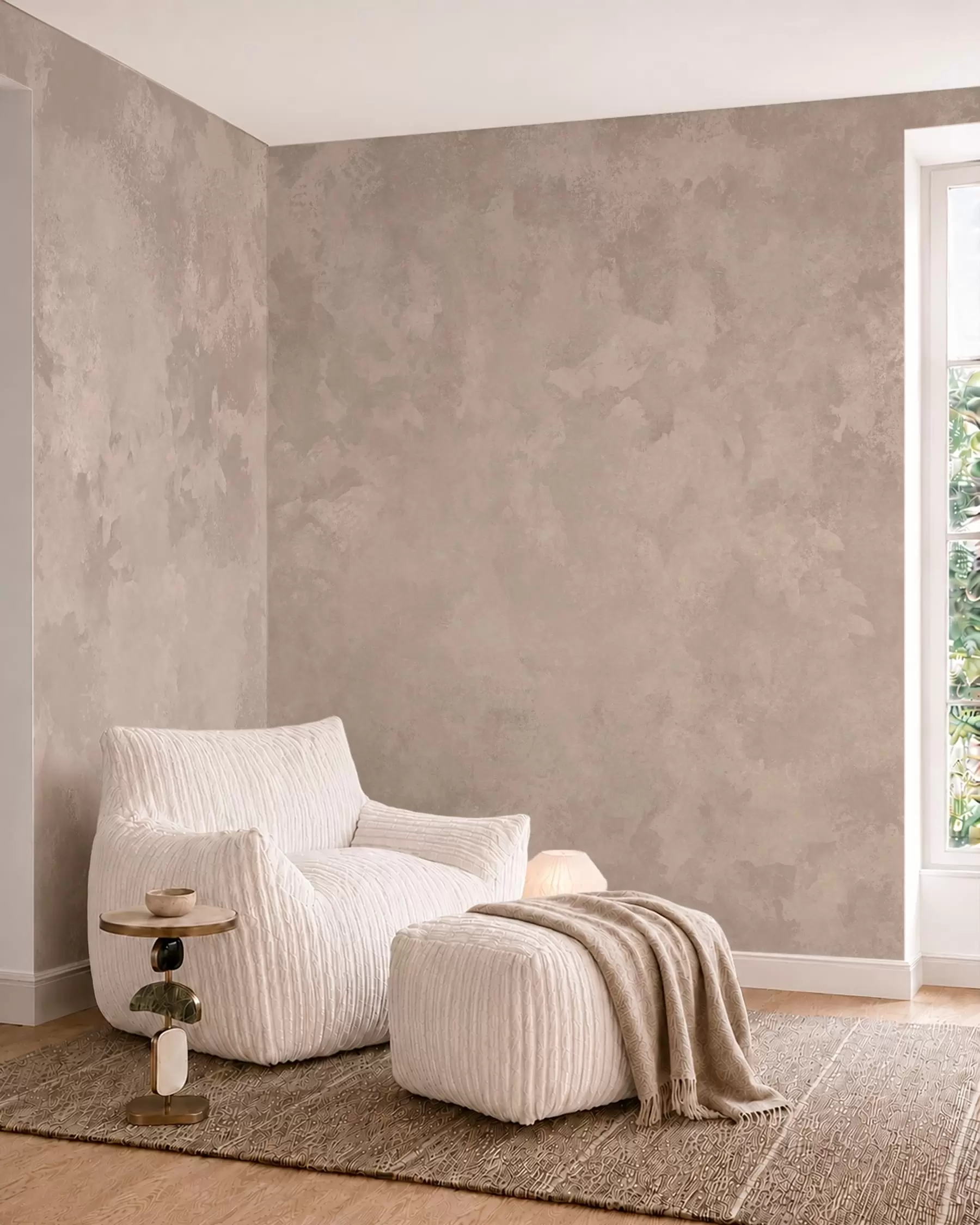 murales de pared Textura en un tono beige almendra cálido con suaves transiciones tonales naturales w05814