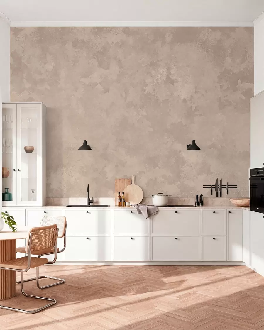 murales de pared Textura en un tono beige almendra cálido con suaves transiciones tonales naturales w05814