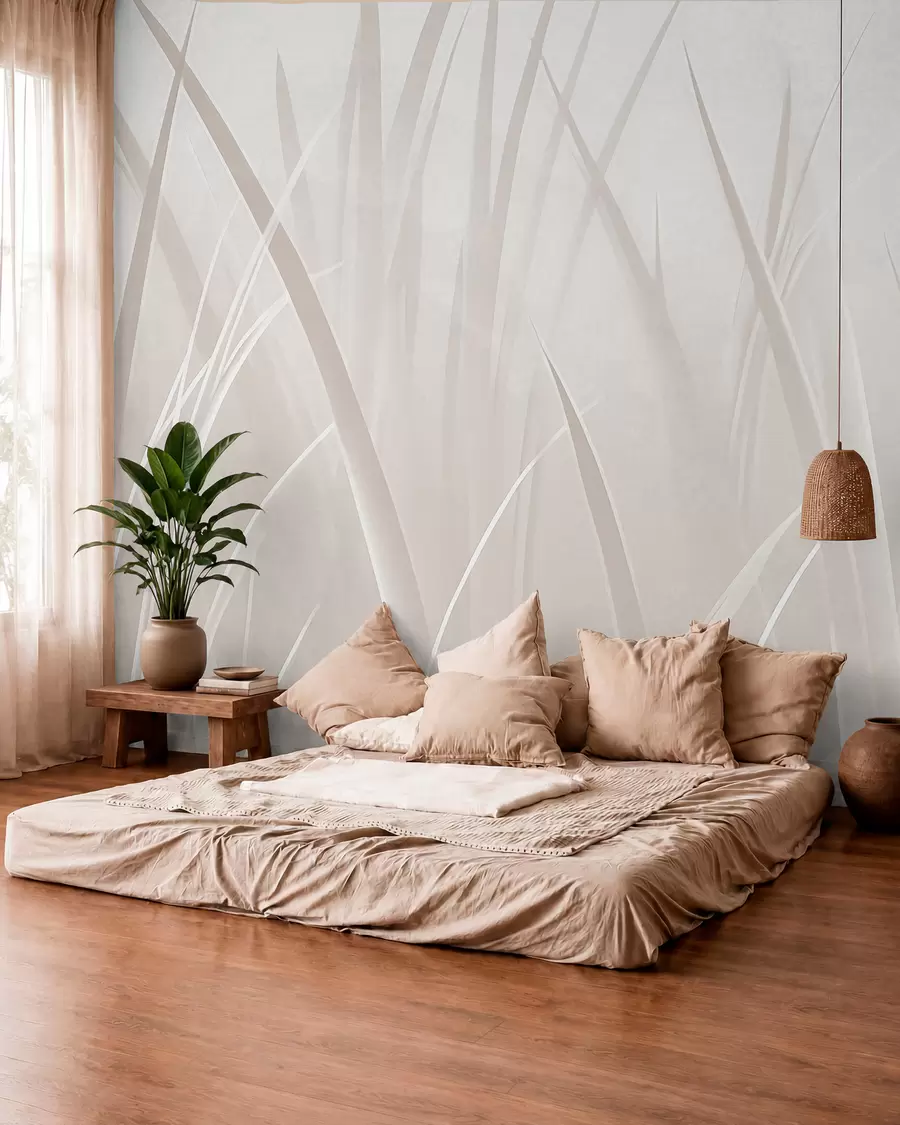 murales de pared Hierba, hojas afiladas w05836v1