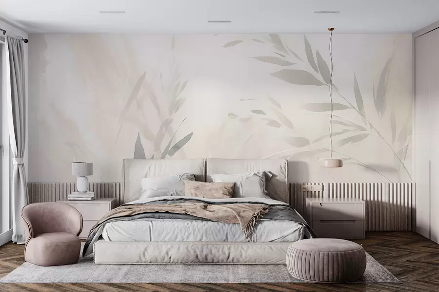 murales de pared Hierba, hojas afiladas w05837