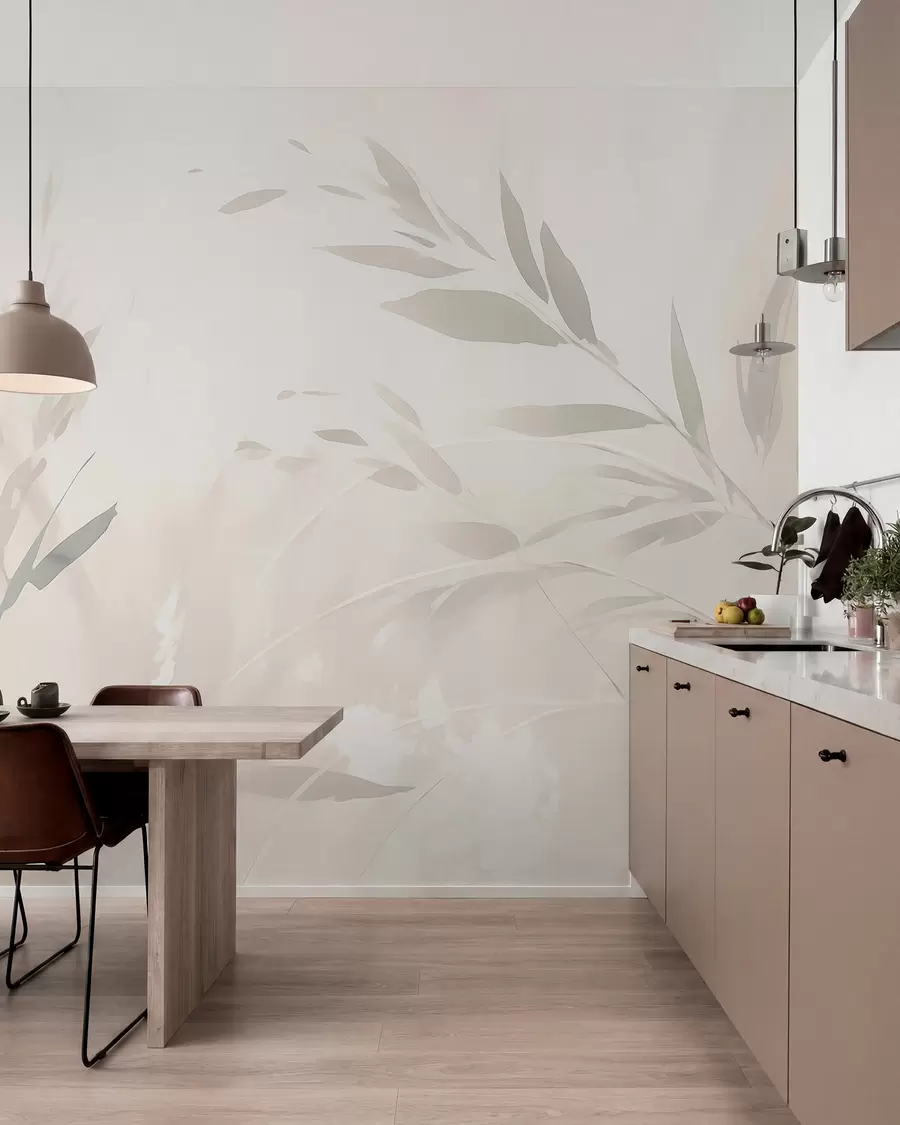 murales de pared Ramitas de hojas claras w05837