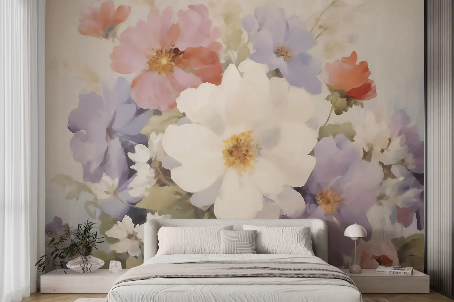 murales de pared flores abstractas w05850