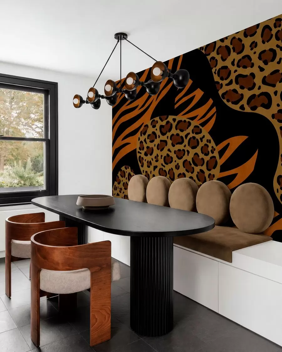 murales de pared Estampados de leopardo y tigre inspirados en animales salvajes w05759