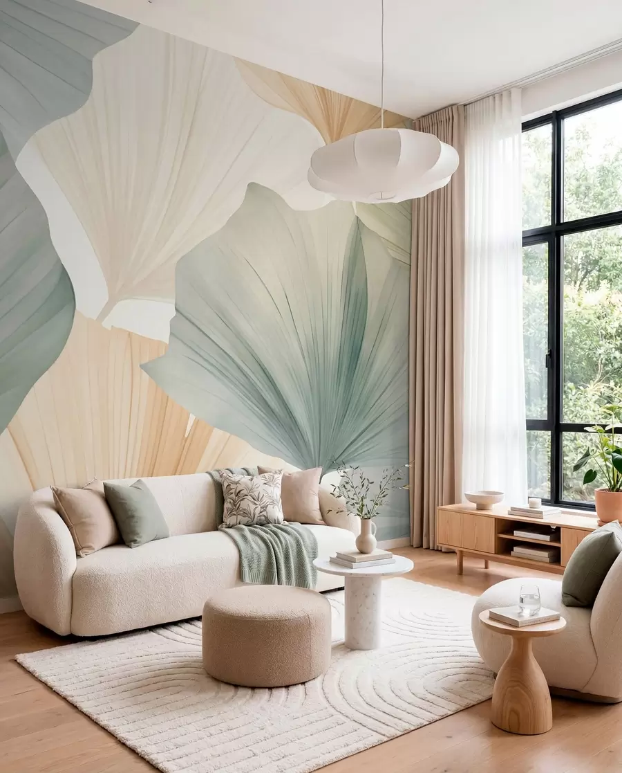 murales de pared Hoja redonda de ginkgo w05772