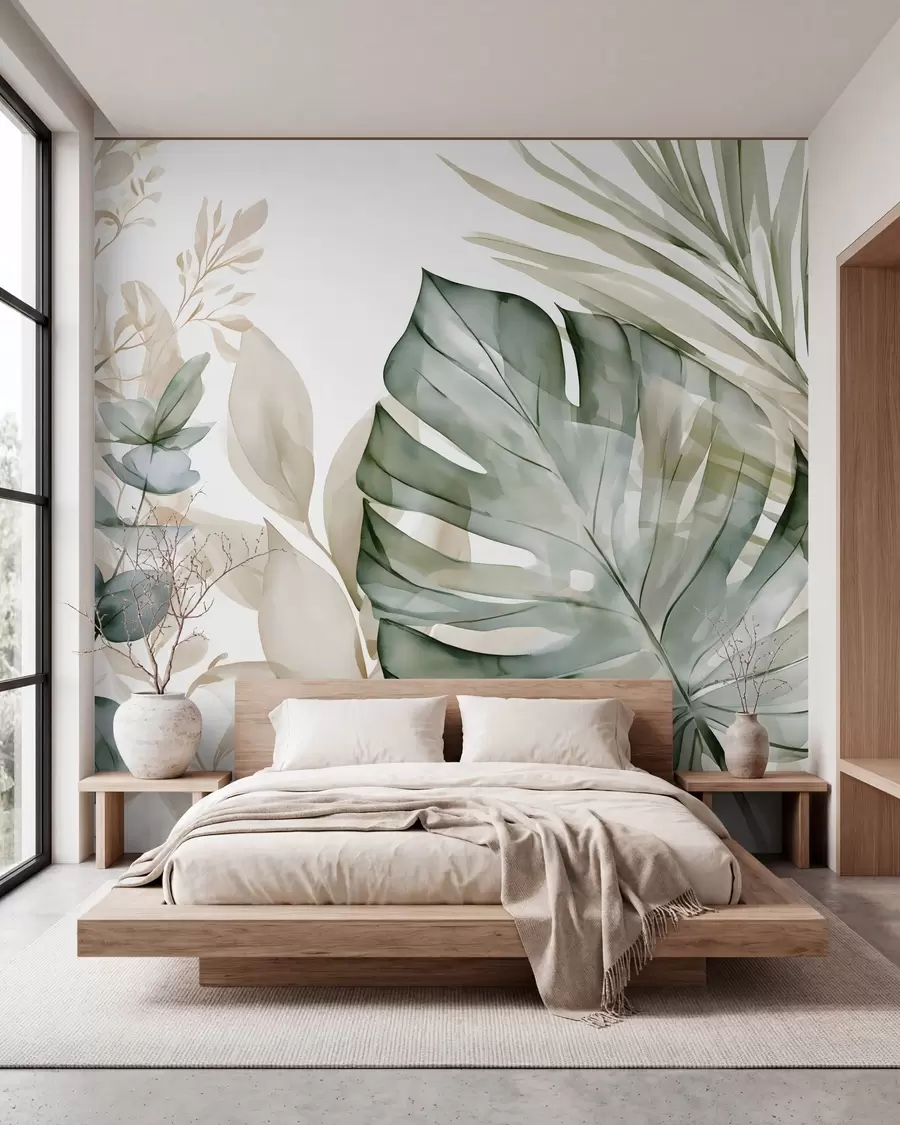 murales de pared Monstera en acuarela w05867
