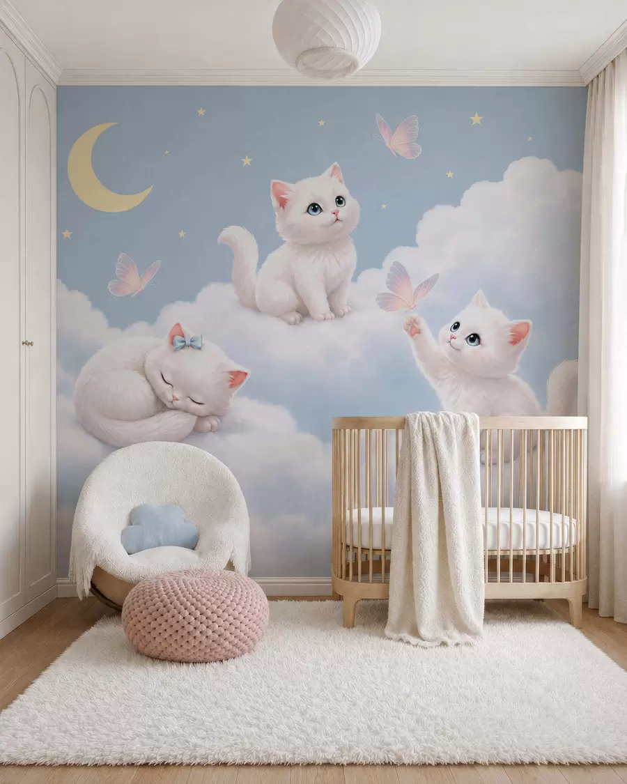 murales de pared Gatitos entre nubes w05841