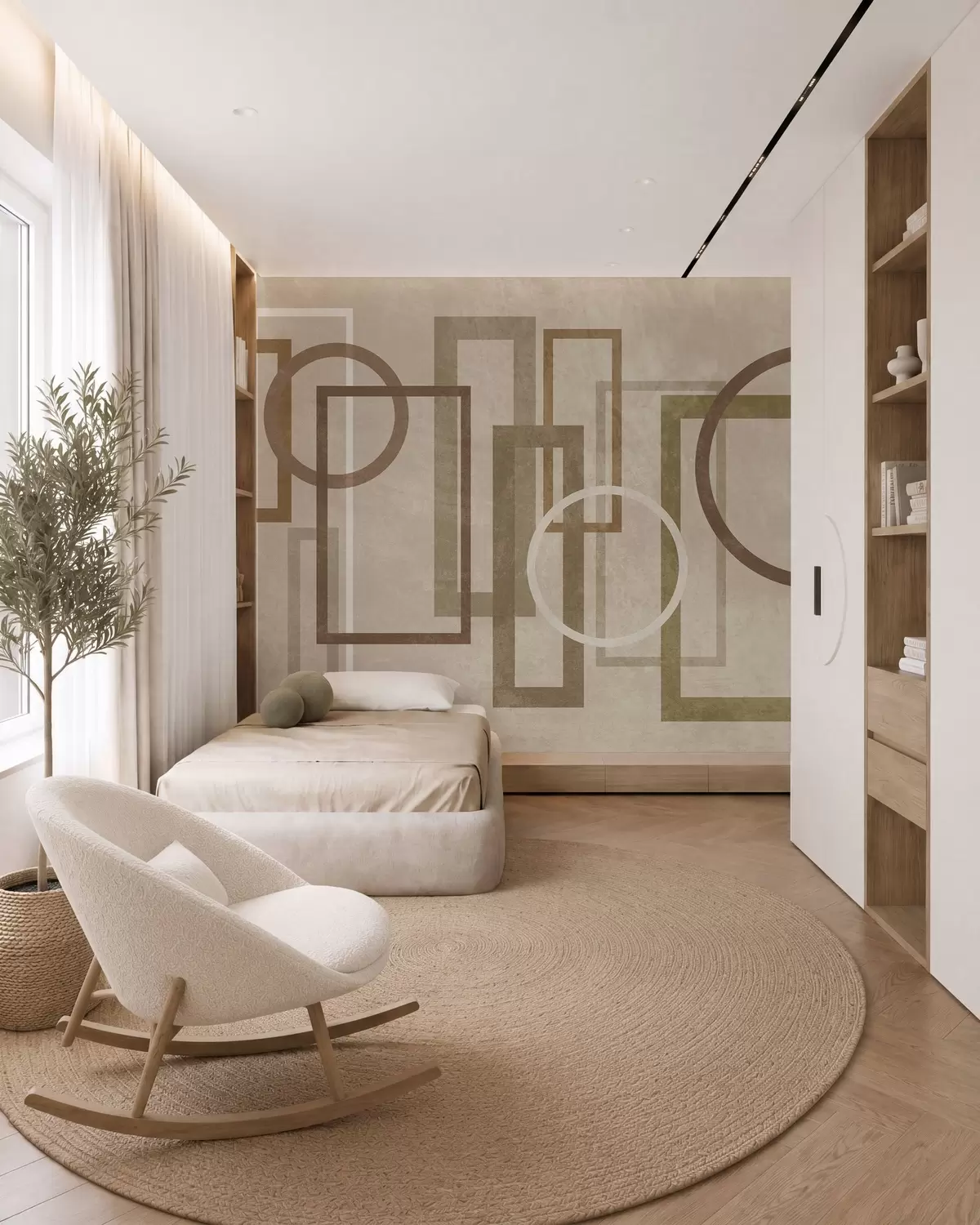 murales de pared Ritmos serenos · Beige w10031v1