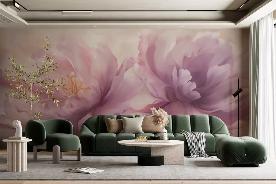 murales de pared Grandes flores de peonía w05797