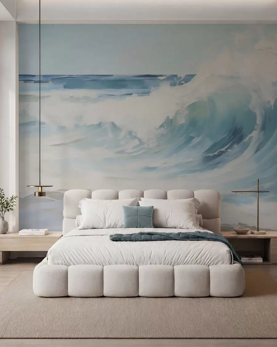 murales de pared Olas en azul w05899