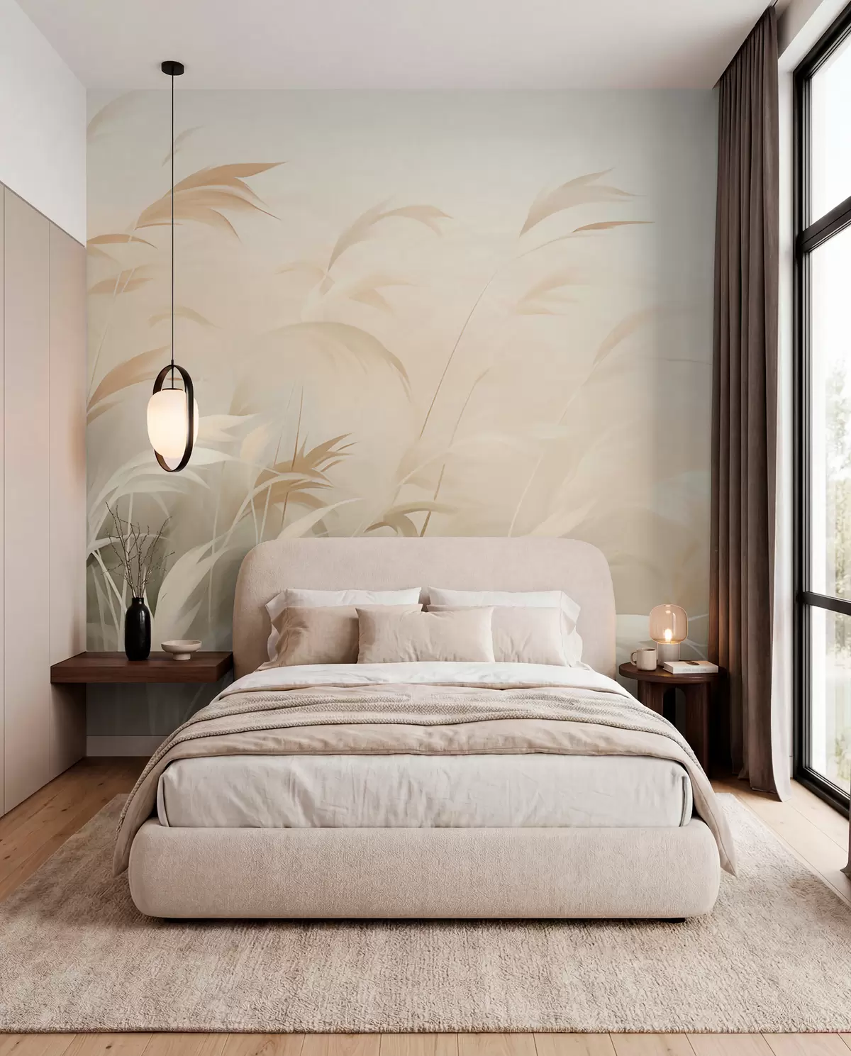 murales de pared Hierbas en tonos arena w05910