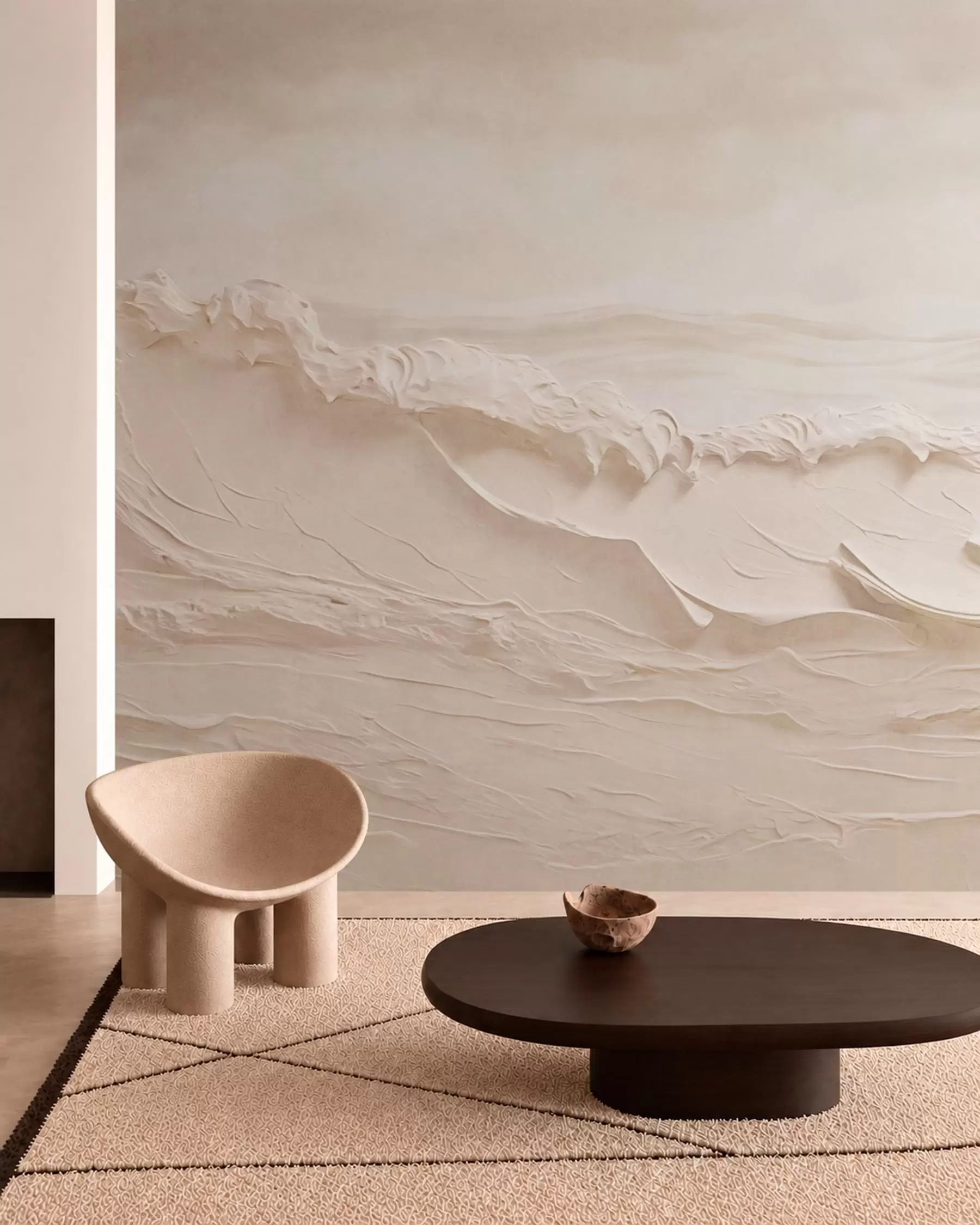 murales de pared Olas color crema w05898