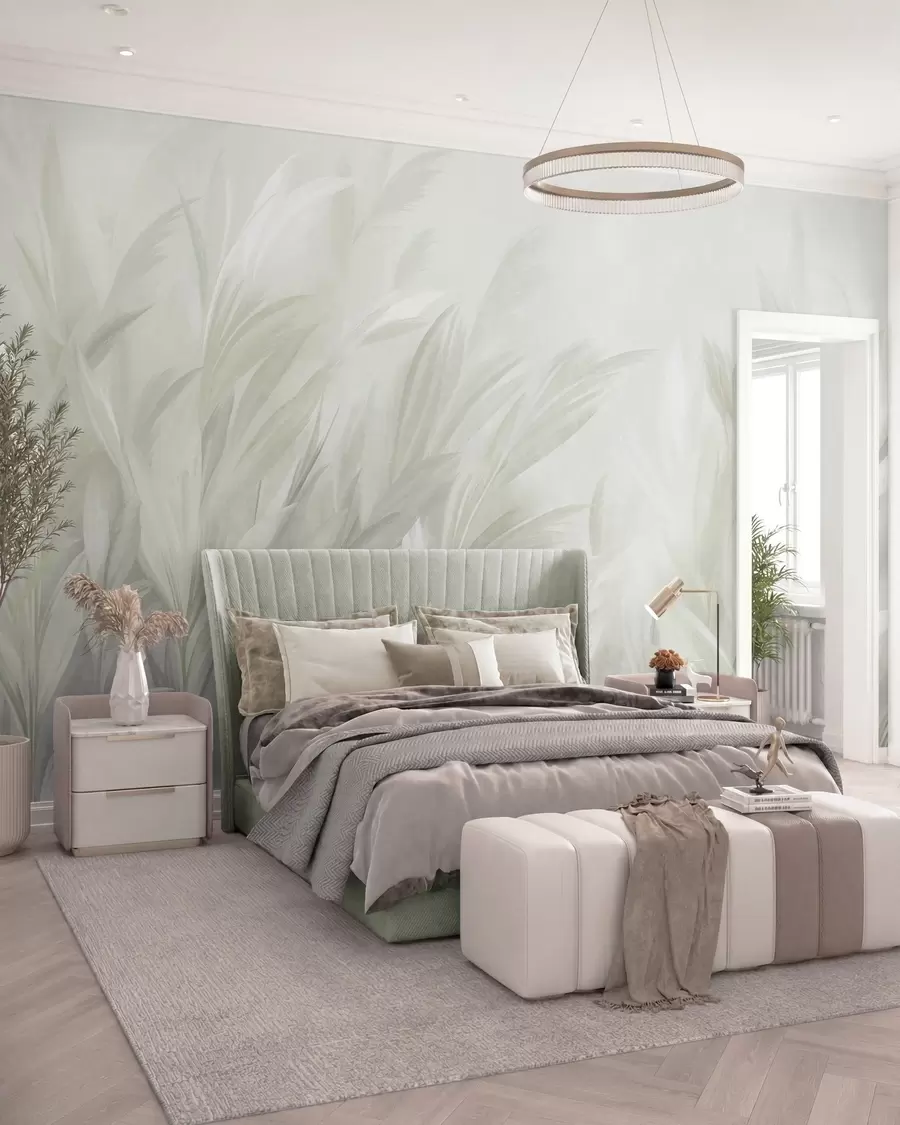 murales de pared Hierbas etéreas · Verde w10060v1