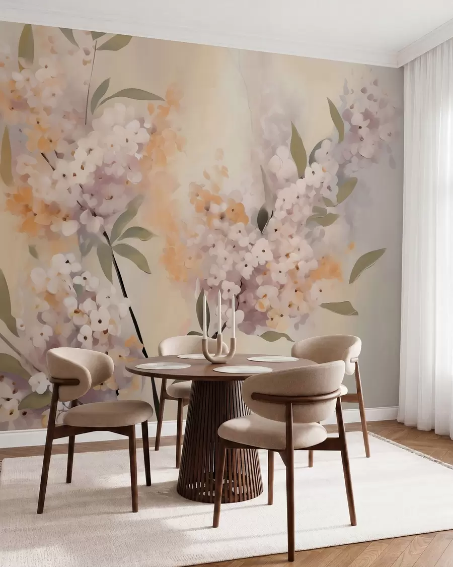 murales de pared Ramas abstractas con flores w05872