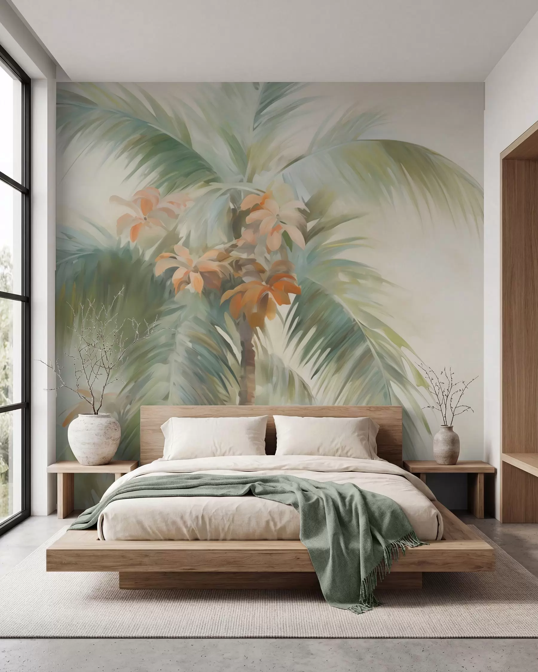 murales de pared Palmera en acuarela w05876