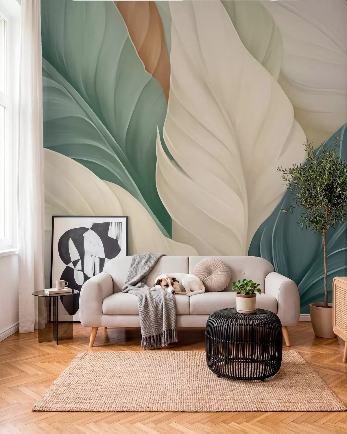 murales de pared Al abrigo de las hojas w05981