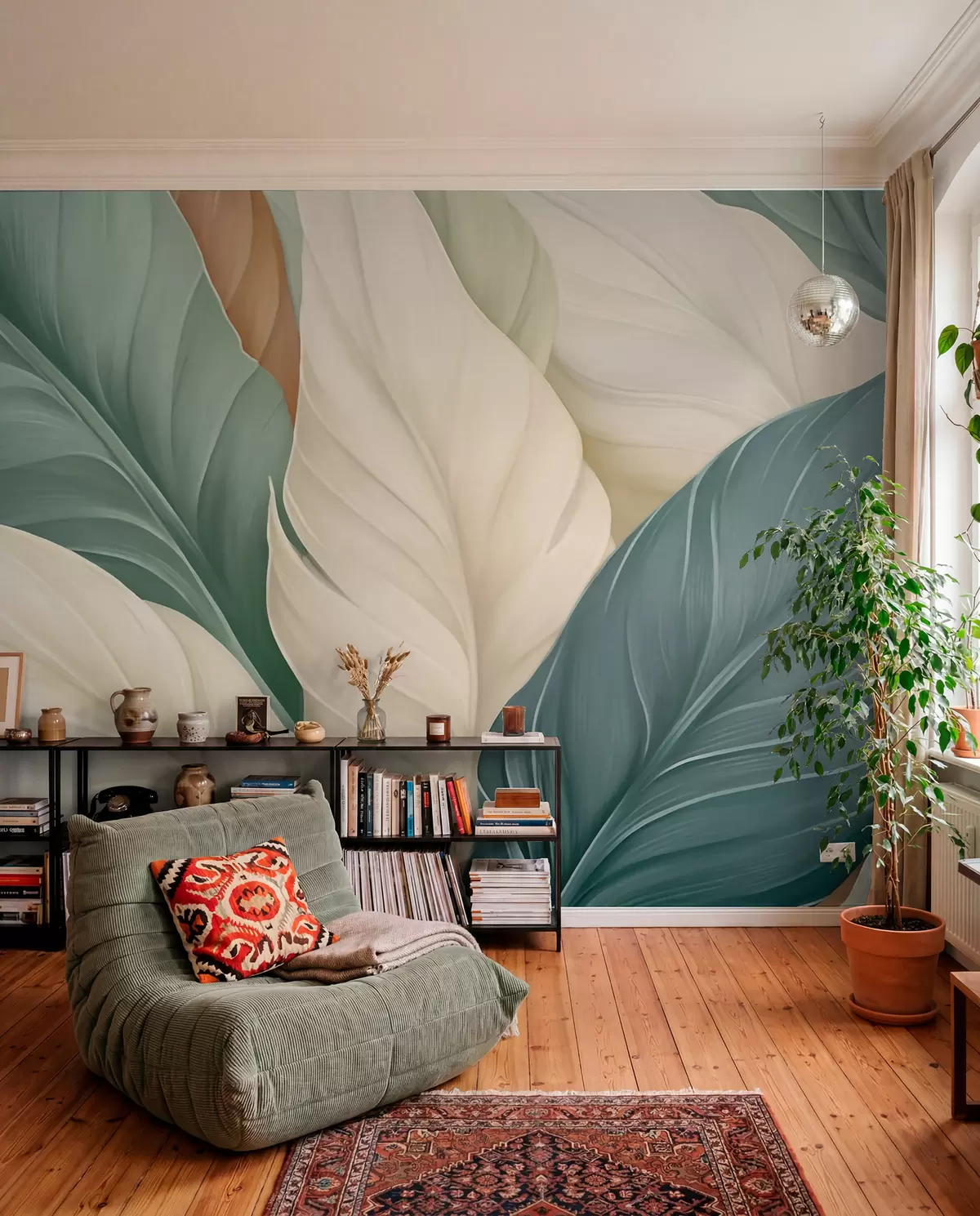 murales de pared Al abrigo de las hojas w05981