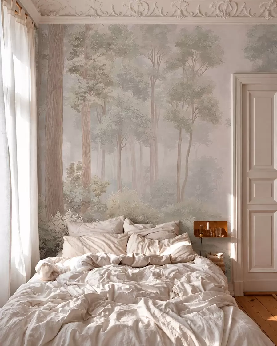 murales de pared Sendero del bosque en pastel w05889