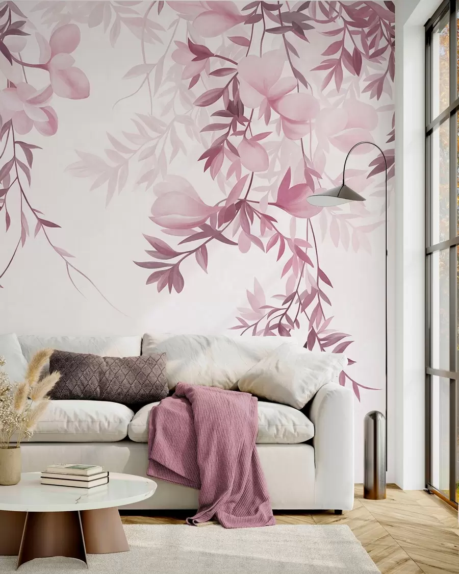 murales de pared Cascada de pétalos · Rosa w10081v1