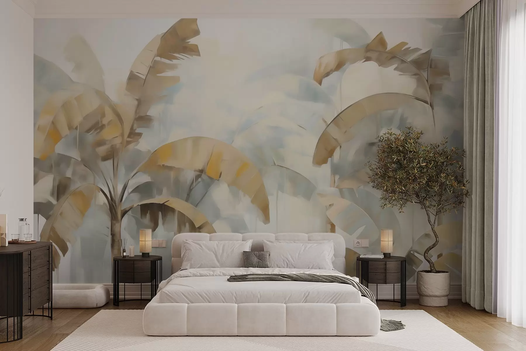 murales de pared Palmeras abstractas, imitación de un cuadro w05997
