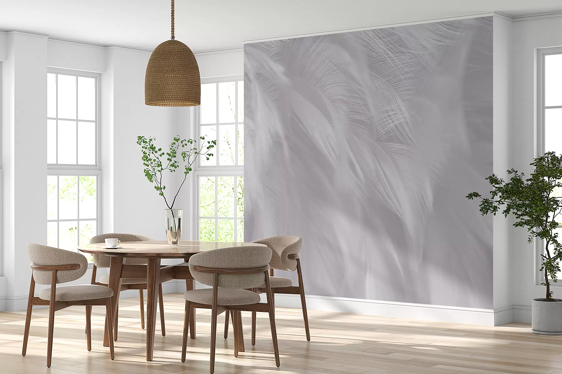 murales de pared Plumas blancas u72319