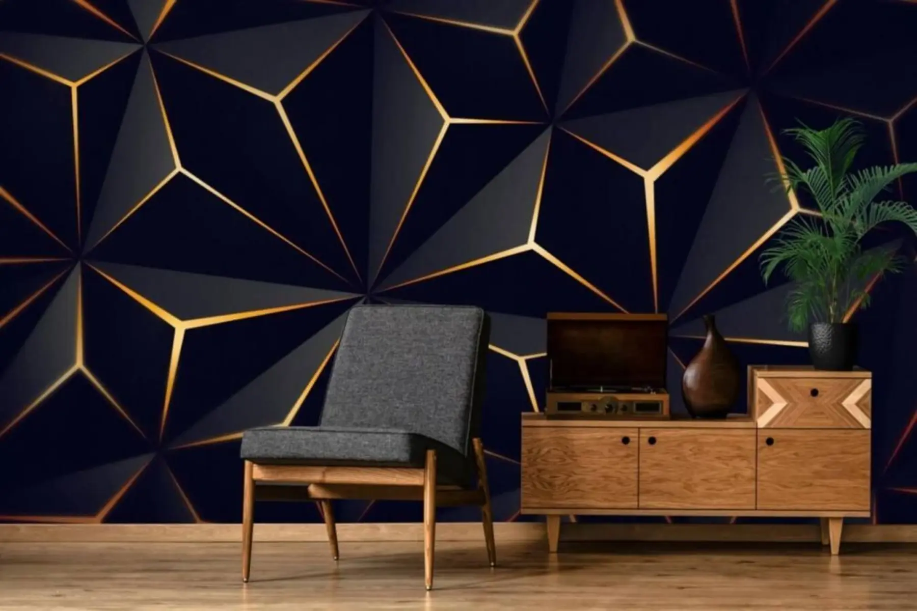 murales de pared Triángulo negro u72104